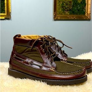 NWOT Men’s LL Bean leather and nylon lace up boots size 10